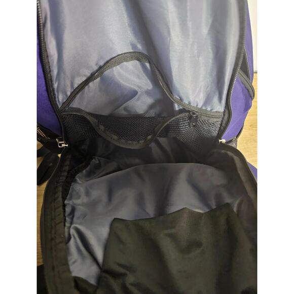 Adidas Lrg Backpack Purple School Hiking Utility TravelBottlePockets Embroidered - Picture 7 of 9